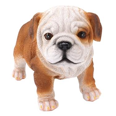 Imagem de Escultura de filhote de buldogue, à prova de intempéries, decoração realista para pátio (buldogue em pé)