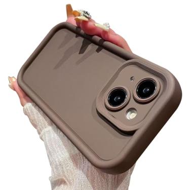 Imagem de Aitipy Compatível com capa para iPhone 13, material de TPU de borracha de gel macio e fino, proteção total da câmera, capa protetora à prova de choque para mulheres e meninos (marrom)