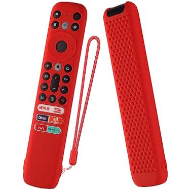 Imagem de Capa de silicone para controle remoto TCL RC902V FMR1, TCL LED Smart TV 65X925 75X925 75X925 com cordão (vermelho)