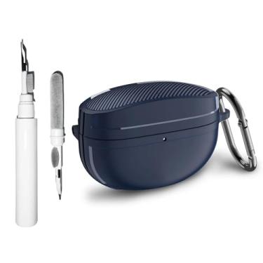 Imagem de SKPY Capa protetora antiqueda de fibra de carbono compatível com Sony WF-1000XM5, TPU macio com ferramentas de limpeza de mosquetão para meninos, meninas, mulheres, homens, adolescentes