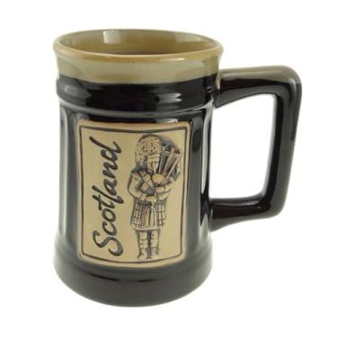 Imagem de Glen Appin Caneca de cerveja de grés canecas de cerâmica da Escócia 595 g (600 ml) (Piper - Preto)
