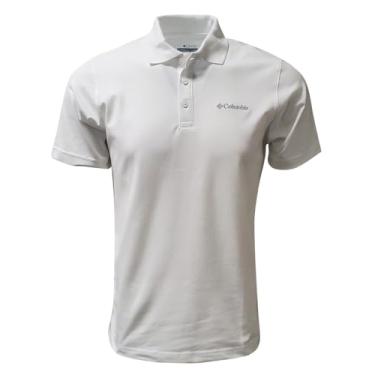 Imagem de Columbia Camisa polo masculina de piquê com ajuste ativo, Branco, GG