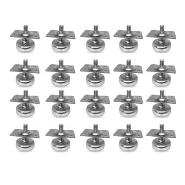 Imagem de Conjunto com 20 Peças Sapata Niveladora Pés P/Moveis com placa ajustavel Metal Reforçado