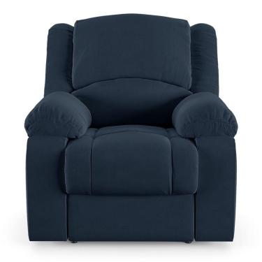 Imagem de Poltrona Do Papai Reclinável Sala De Cinema Barcelona Elétrica Massagem Usb Veludo Azul