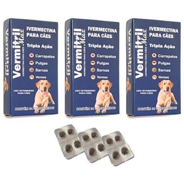 Imagem de Vermitril - Anti Pulgas, Carrapatos, Vermes, Sarnas 12 Comprimidos (Cães até 40 a 60kg)