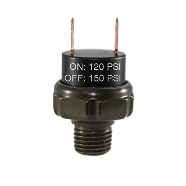 Imagem de CompStudio Interruptor de pressão de ar de 120-150 PSI tipo rosca de 1/4" NPT 12V/24V para trem/buzina de ar