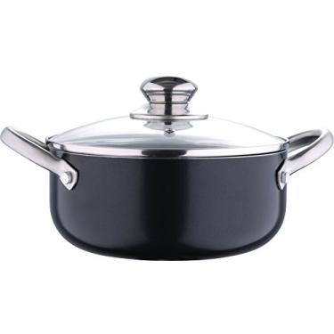 Imagem de Caçarola MasterPro Prochef com tampa, 20 x 8,5 cm, preta