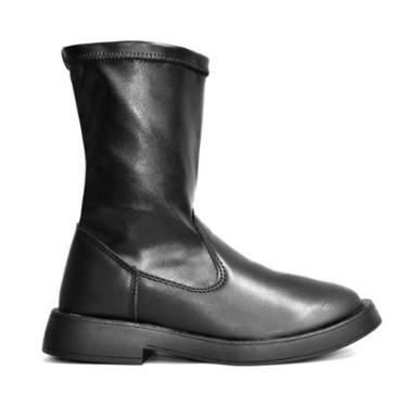 Imagem de Bota Godiva Cano Curto Rasteira Feminina Preta-Feminino