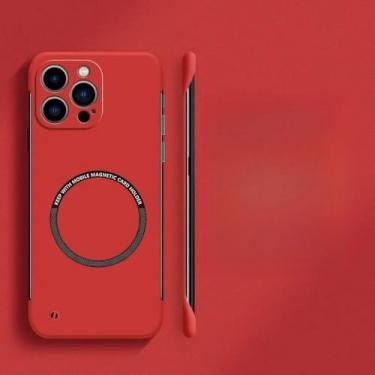 Imagem de Capa de telefone magnética rígida sem moldura para iPhone 15 14 13 12 11 Pro Max Plus Ultra Thin Cover, vermelha, para iPhone 3GS