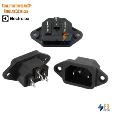 Imagem de Conector Tomada 3 Pinos para Panela Elétrica Arroz e Pressão Electrolu