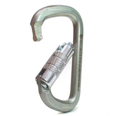Imagem de Mosquetão Aço 45kn Assimétrico D Tripla Trava Ce En Nbr Usclimb Keylock