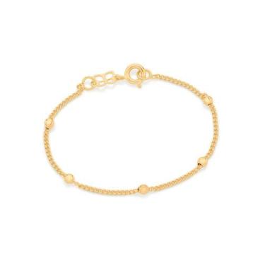 Imagem de Pulseira banhado ouro 3x 24k 18k e 22k feminina de bolinha bolas romma