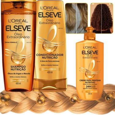 Imagem de Kit Elseve Shampoo Condic Creme Pentear Oleo Extraordinario - L'Oreal 