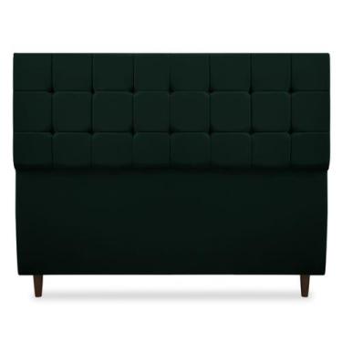 Imagem de Cabeceira Giovana Queen 160cm Suede - SRJ Moveis, Verde