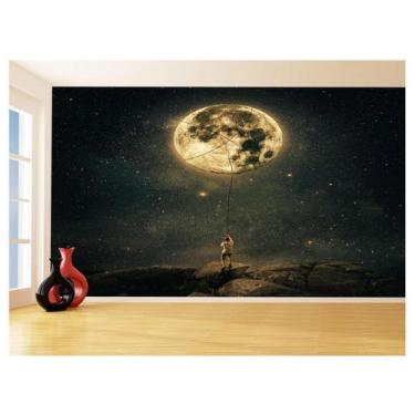 Imagem de Papel De Parede Espaço Estrelas Luz Luar Luna 3,5M Nsp149 - Você Decor