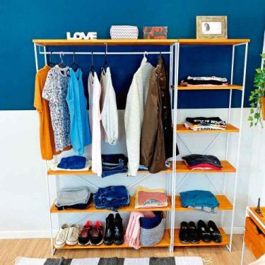 Imagem de Armário Arara Industrial Closet Completo Modular Ample de Ferro e Made