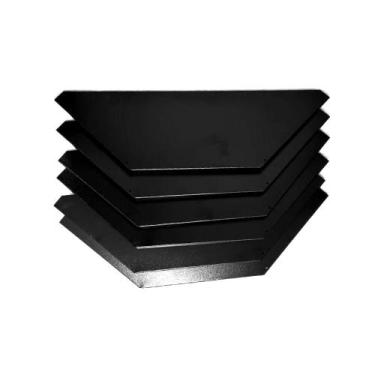 Imagem de Kit 6 Bandejas Para Gondola Canto SP 30 Preto Sp Etiqueta - Amapá