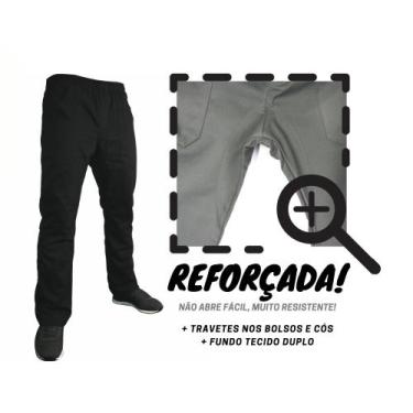 Imagem de Calça Brim Pesado Profissional Trabalho Preta Reforçada!!! - Visual Un