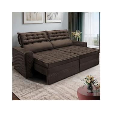 Imagem de Sofá 4 Lugares Cama inBox Cielo com Assento Retrátil, Encosto Reclinável em Suede Velusoft e 230cm de Largura