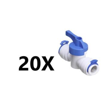 Imagem de 20 Valvula Registro Engate Rápido Branca Para Filtro Purificador De Ág