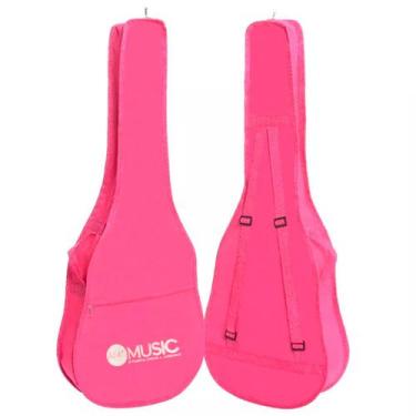 Imagem de Capa Para Violão Clássico Simples Rosa Com Alças E Bolso - AMS