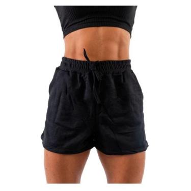 Imagem de Short Moletinho Moletom Feminino C/ Bolso Fitness ACADEMIA BERMUDA FEM