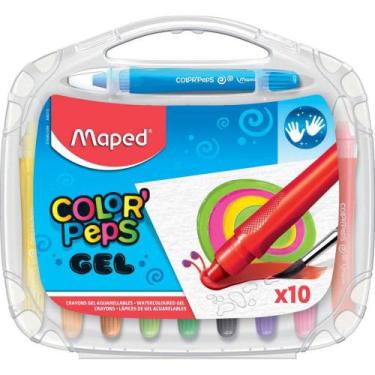 Imagem de Giz de Cera Fino GEL Color PEPS Aquarelável - 10 Cores - Maped