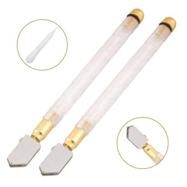 Imagem de 2 Cortador Vidro Espelho Caneta Transparente Riscador Diaman - DIAMOND