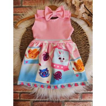 Imagem de Vestido Infantil My Baby Bolofofo Rosa +Laço de Cabelo - AUREA, 09 MES