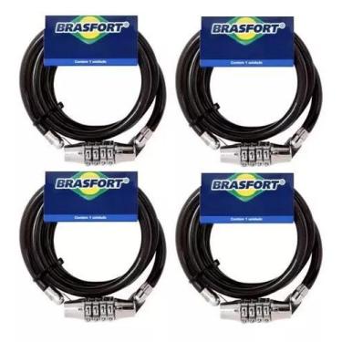 Imagem de Cadeado para Bicicleta Em aço Espiral com Segredo Kit Com 4 Unidades -