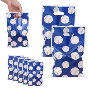 Imagem de XIHIRCD 50 peças de sacos de presente de beisebol, sacos de festa com tema de beisebol, cheios de bolas de beisebol, estilo esportivo, lembrancinhas, presentes de aniversário, embalagem de doces e
