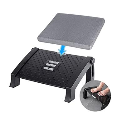Imagem de MyPlace Descanso de pé com altura ajustável sob a mesa do trabalho – apoio para pés de escritório resistente com 6 alturas – espuma viscoelástica de conforto adicional – parte inferior antiderrapante – Alisa as costas e o quadril e pernas e melhora a postura