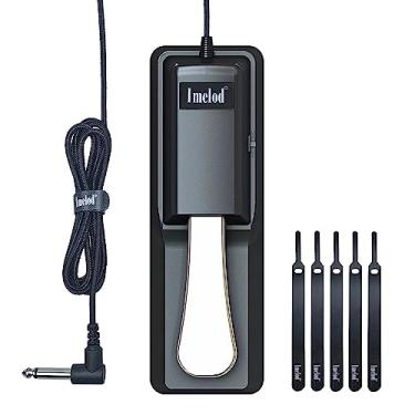 Imagem de Imelod Pedal digital de sustentação de piano e teclado para Yamaha, Roland, Casio, Korg, Behrringer, Moog - Pedal universal preto