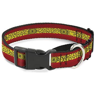 Imagem de Coleira para cachorro martingale Doctor Strange Eye of Agamotto Listra Vermelho Dourado Preto 40,6 a 58,2 cm 3,8 cm de largura