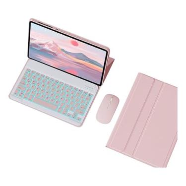 Imagem de Capa Para Samsung Tab S8 Ultra 14.6 Polegadas Com Teclado Removível+Mouse (Rosa, teclado retroiluminado)