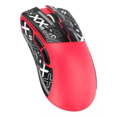 Imagem de Mouse Sem Fio Gamer Attack Shark R1 18000dpi Paw3311 Tri Mode 1000hz, Pixart Paw3311 Ultraleve 3 Conexões (Vermelho)