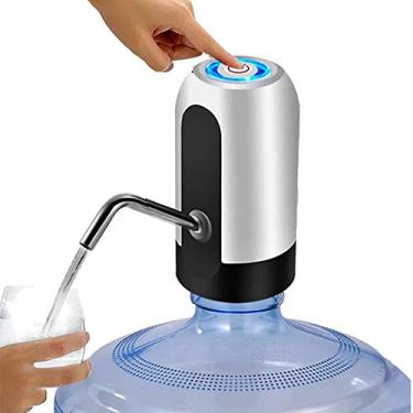 Imagem de Bomba Garrafão e Galão Água Elétrica Automática Recarregável com Adaptador USB Cor:Branco (UT)