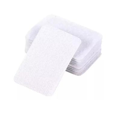 Imagem de Dupla Face com fecho de contato Adesiva para Fixação de Móveis, Tapetes, carpetes, quadros, molduras, Fixa Tela Mosquiteira, Artesanato, utensílios em geral e Ferramentas (Retangular Branco 4x6cm, 5)