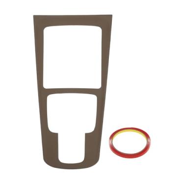 Imagem de TUCKBOLD Painel de console central adesivo de couro sintético para Mercedes-Benz GLA/GLB/EQA/EQB 2020-2024 Painel de mudança de marchas de controle central interior marrom escuro