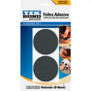 Imagem de Feltro Adesivo Tekbond Redondo 46Mm Com 4 Pecas