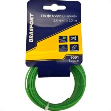 Imagem de Fio De Nylon Para Aparador De Grama Brasfort Verde Quadrado 1,6Mmx10M 