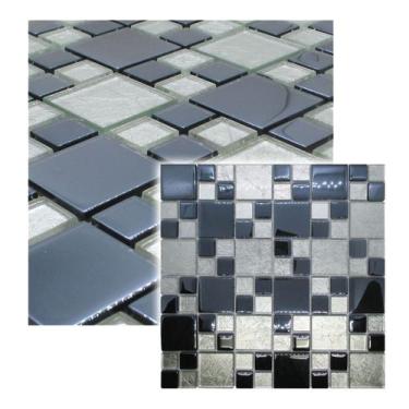 Imagem de Pastilha de Vidro Grande Cosmos Efeito Metalizado 30x30cm - La Bella G