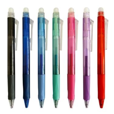 Imagem de MOZXIRZ 7 canetas coloridas apagáveis, canetas coloridas retráteis, canetas de gel coloridas apagáveis de 0,5 mm, lindas canetas apagáveis, canetas para escritório, escola, mulheres, meninas, homens,