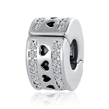 Imagem de QeenseKc Berloque celta irlandês Kont com clipe de flor espaçadores para pulseira Pandora, Cristal, Base