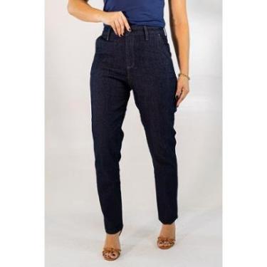 Imagem de Calça Jeans Escuro Mom Feminina Alta Elastano Anticorpus-Feminino