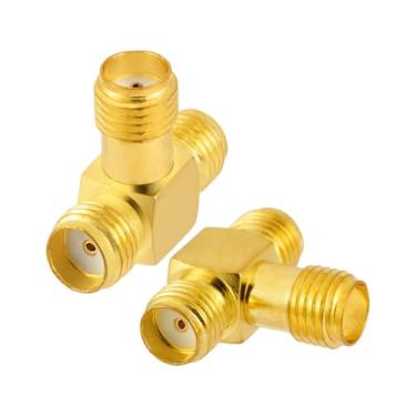 Imagem de POBADY 2PCS SMA Adaptador Divisor 3 Vias Tipo T SMA Fêmea para Dual Fêmea Divisor Antena Adaptador Conversor 50 Ohm