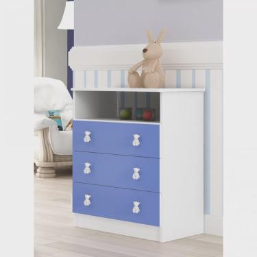 Imagem de Cômoda de Bebê 3 Gavetas 1 Nicho Arco-íris djd Móveis