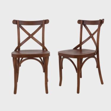 Imagem de Conjunto 2 Cadeiras Madeira Maciça Tauari Cross X Texas