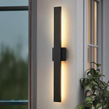 Imagem de SIONLOM Luminárias De Parede Externas Longas Pretas, Modernas Para Áreas 31,5 Polegadas, Arandela Led 3000K Ip65 À Prova D'Água, Montagem Em Parede, Luzes Casa, Garagem, Porta Da Frente, Pátio, 1 Pa