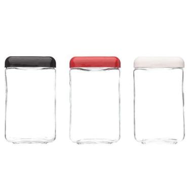 Imagem de Pote Quadrado de Vidro Invicta Tendenza 1,3L, Sortido - 101528222026